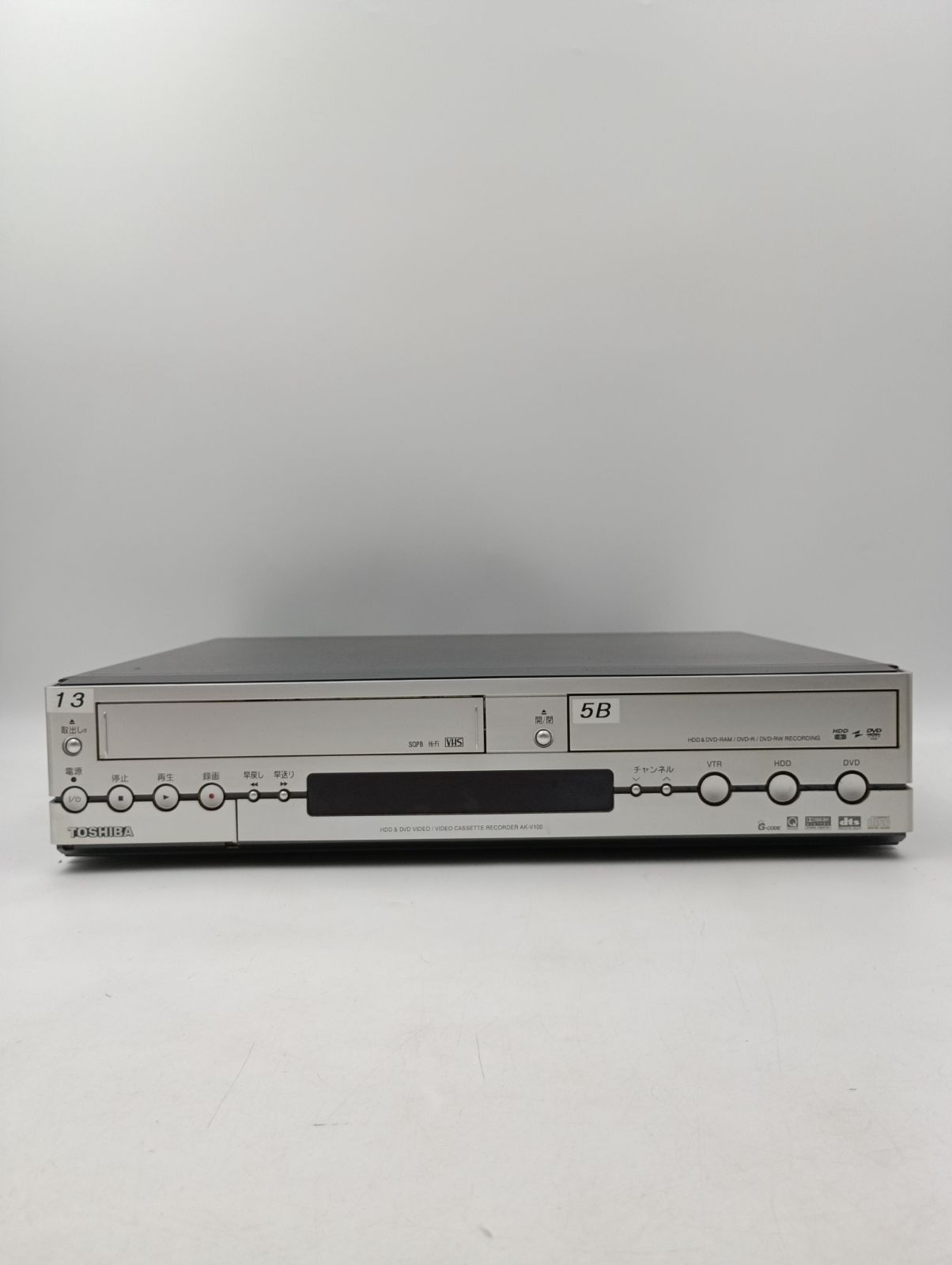K-1240】東芝 VTR一体型HDD＆DVDレコーダー AK-V100 通電確認