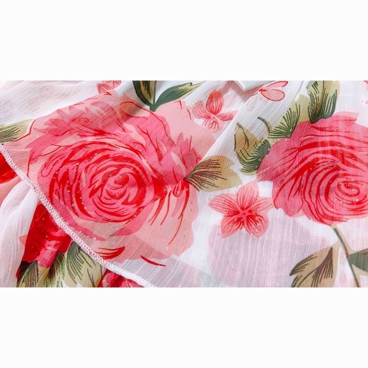 レディースファッション 新品 2万円ドレス 薔薇バラ付きミニ 