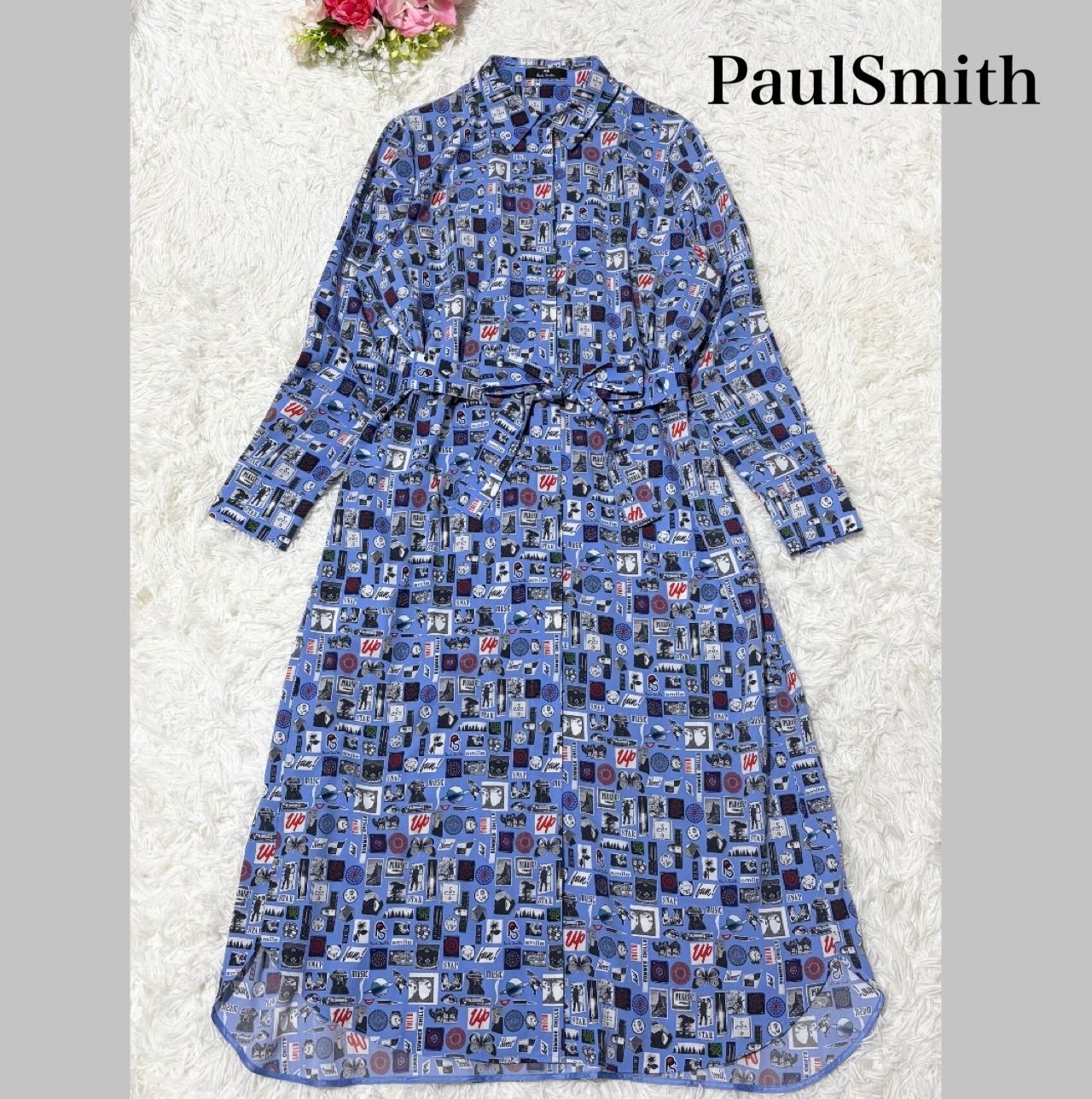 極美品】ポールスミス ロングシャツワンピース フォトプリント