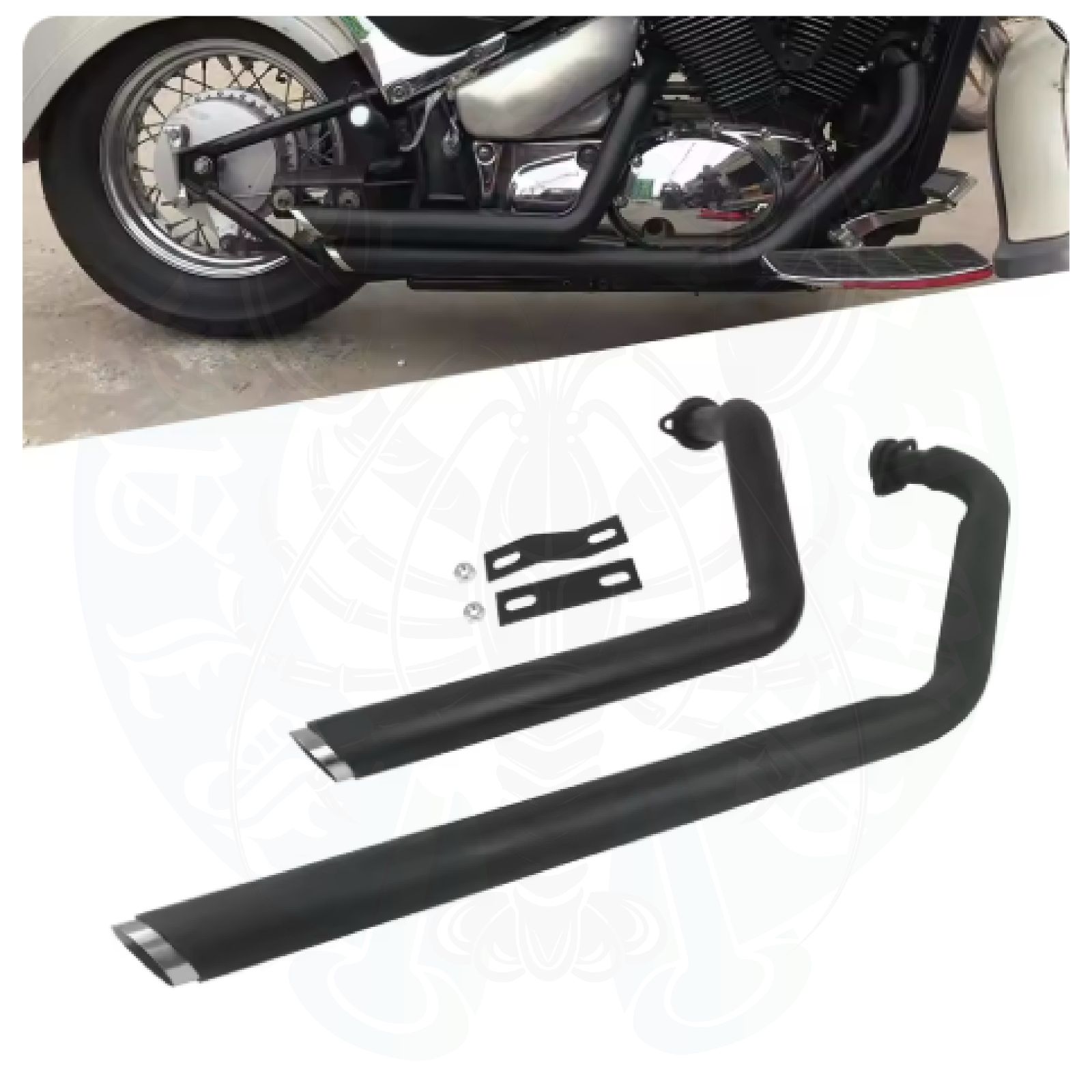 イントルーダークラシック400 800 フルエキゾーストマフラー 右2本出し