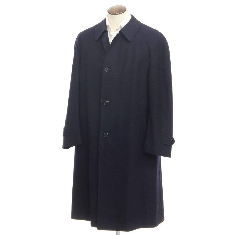 中古】カナーリ CANALI ウールカシミヤ ステンカラーコート ネイビー 