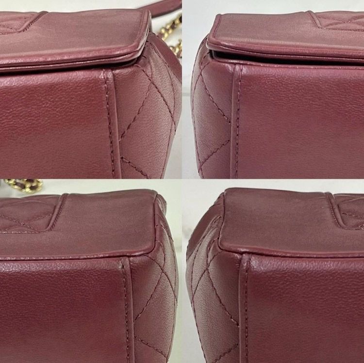 シャネル マドモアゼル ラムスキン ワインレッド ショルダーバッグ 21