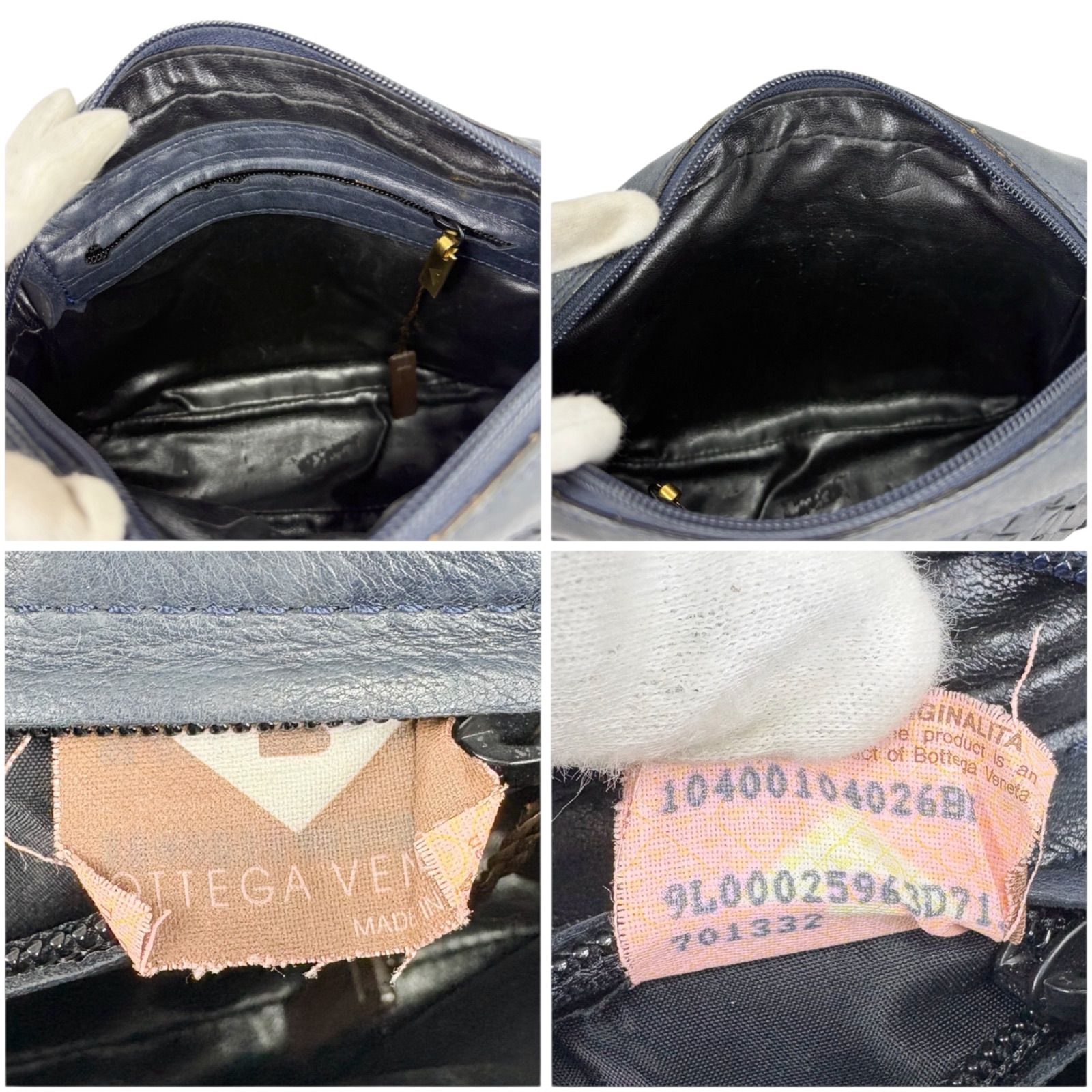 Bottega Veneta ブラックハンドバッグ　ネイビー Bottega Veneta ブラックハンドバッグ ネイビー 楽天市場