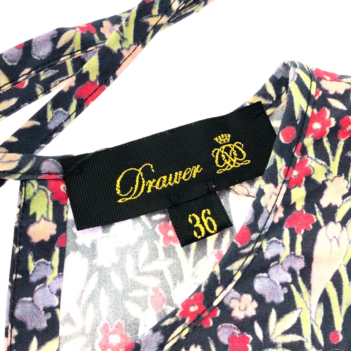 【お値下げしました】ドゥロワー　フリル花柄ブラウス　36 お値下げしました】ドゥロワー フリル花柄ブラウス 36 - メルカリ