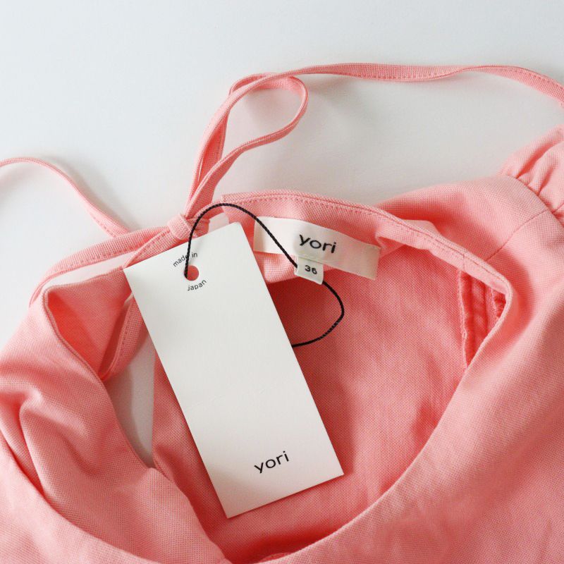 未使用 ヨリ yori ポリコットン ミニパフブラウス 36 ピンク/トップス  