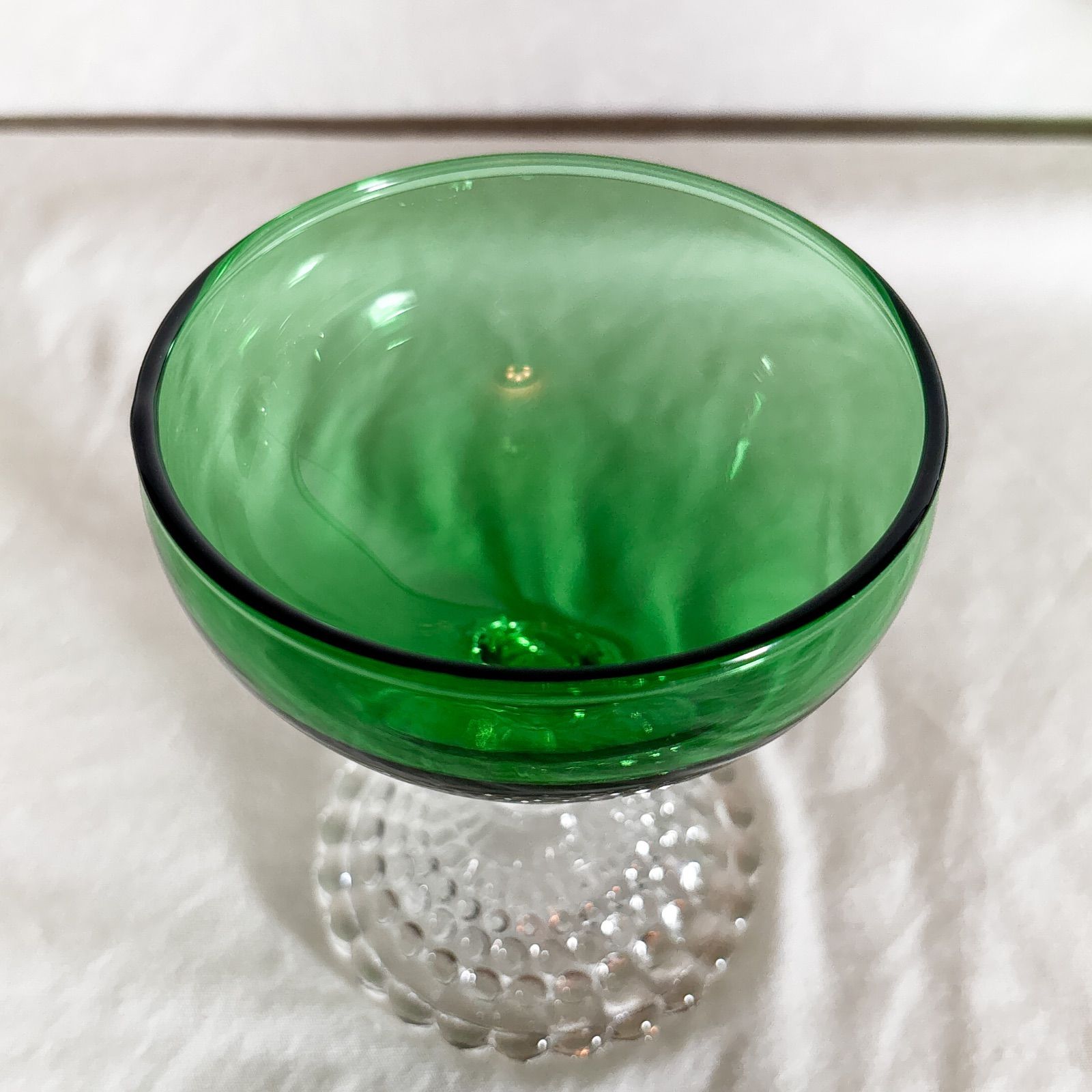【希少】【美品】ウランガラス　アンカーホッキング　ディプレッションガラス アメリカビンテージ＊ホッキンググラス社のウランガラス
