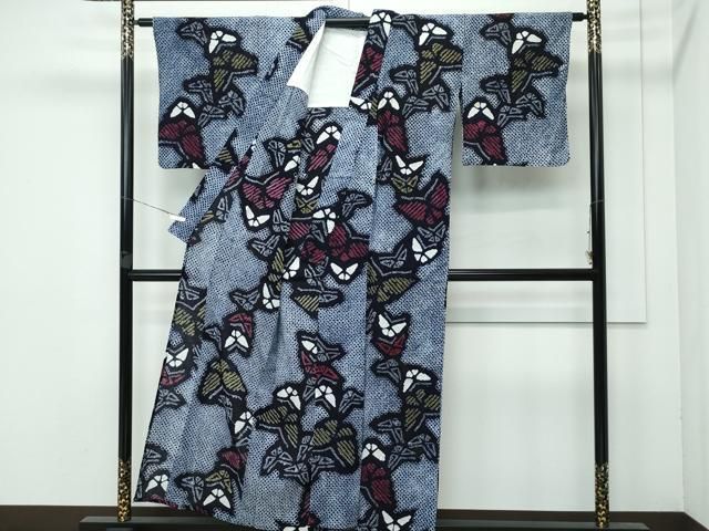 平和屋着物 上 夏物 浴衣 有松鳴海絞り 舞蝶文 綿 CZAA3745s5