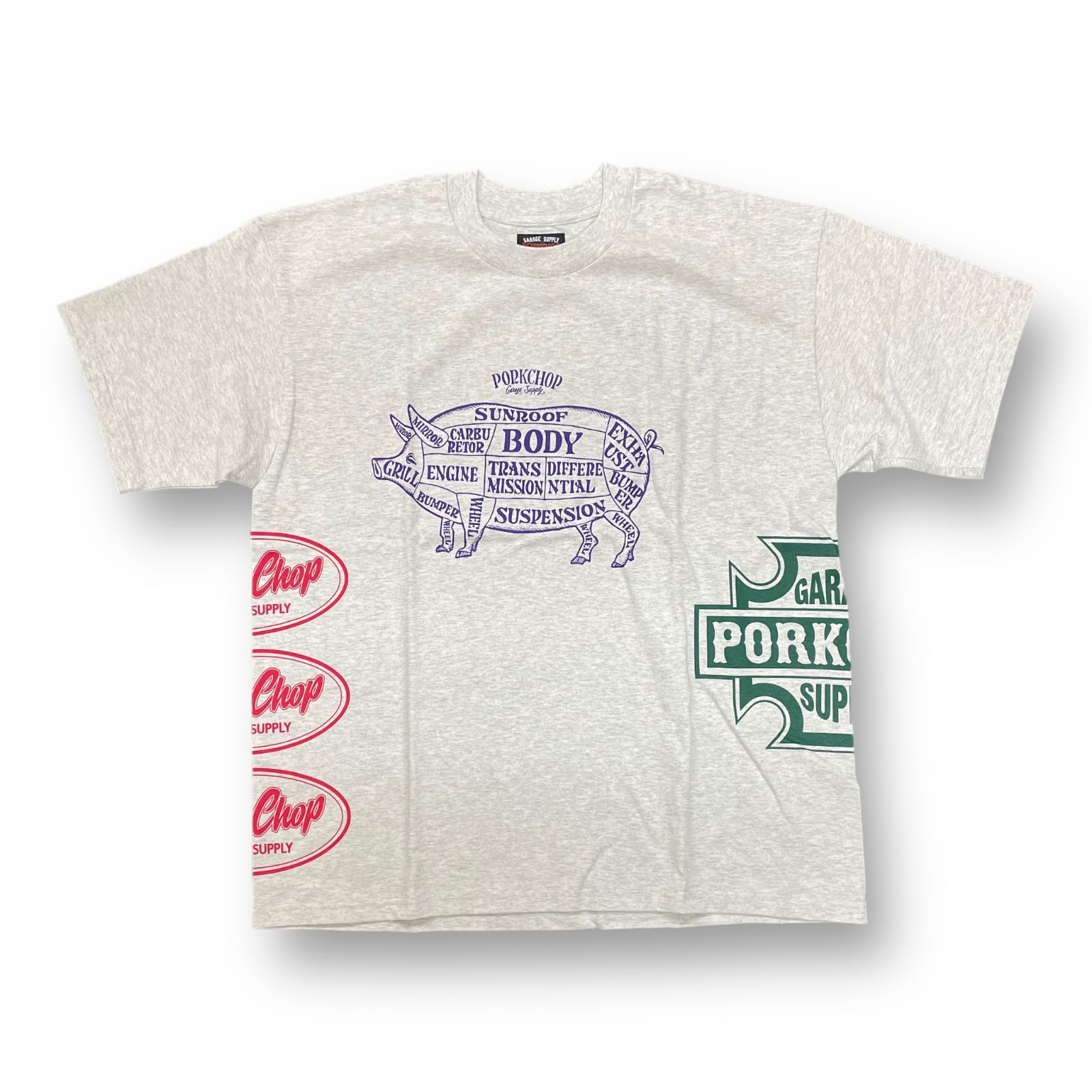 未使用品 PORKCHOP GARAGE SUPPLY MULTI LOGOS TEE プリント クルー