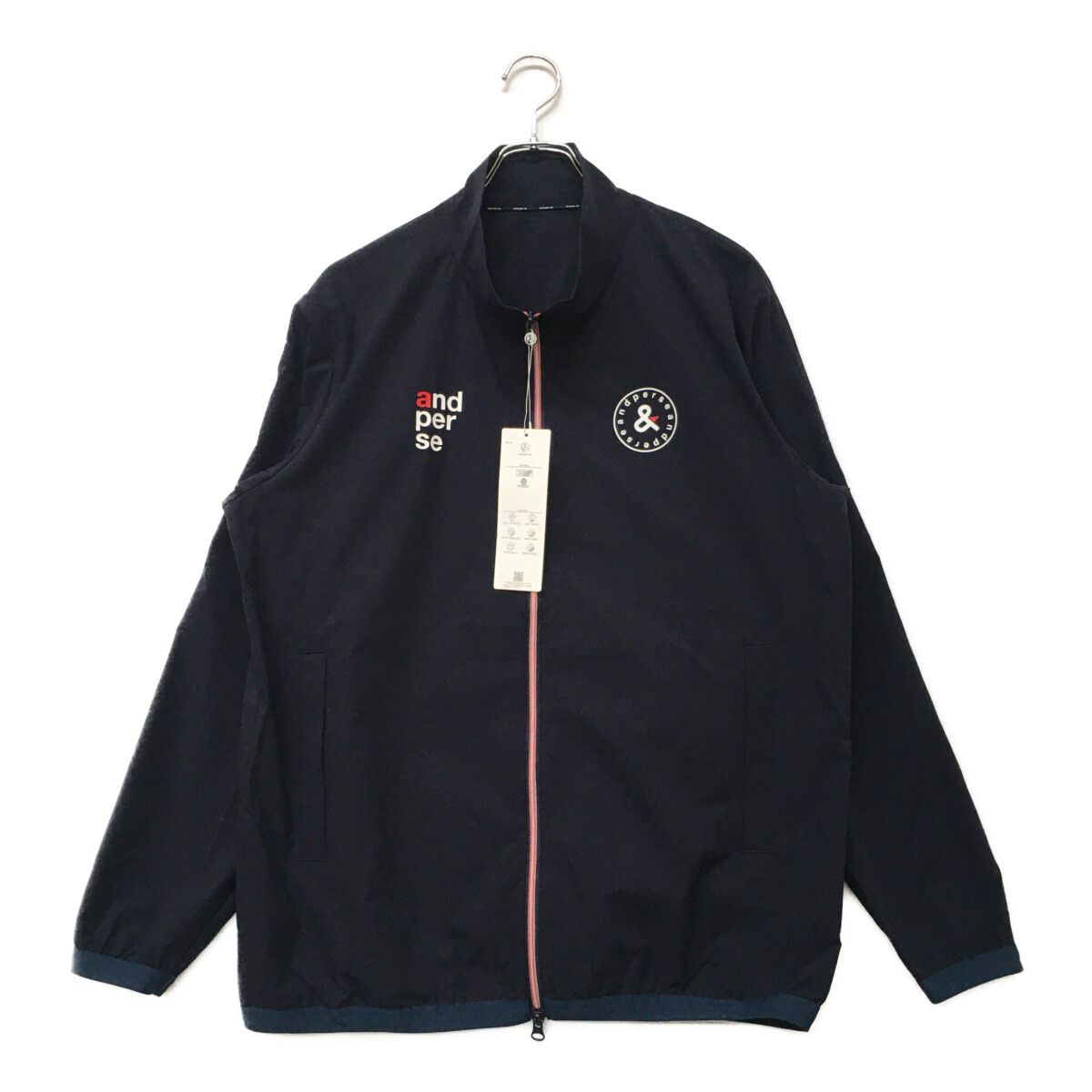 アンパスィ ジップアップ　LL ジャケット　and per se 未使用品 メンズ アンパスィ and per se フルジップアウター LL 紺