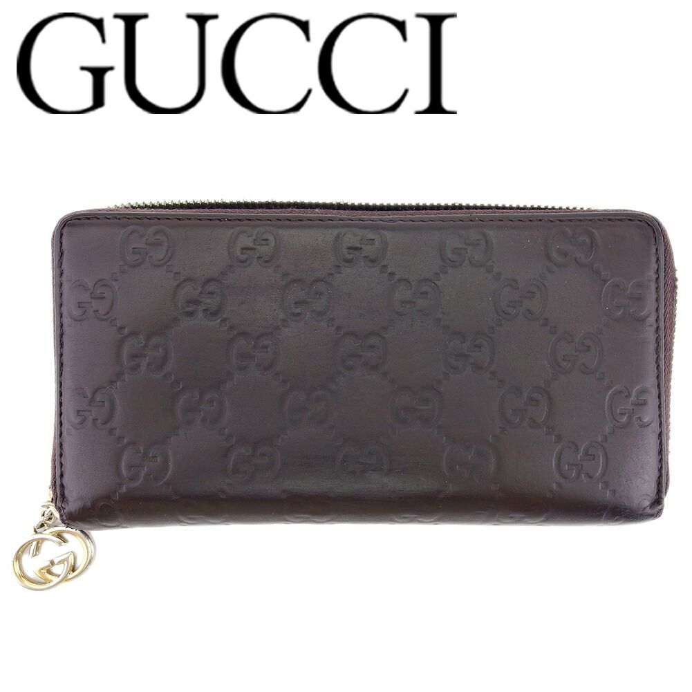 グッチ GUCCI 長財布 グッチシマ ブラウン ゴールド レディース