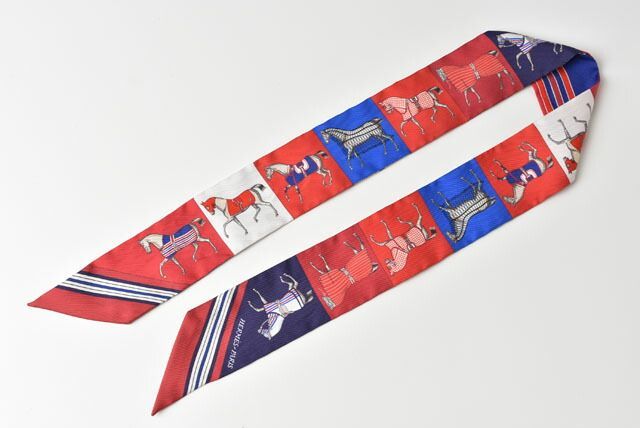 エルメス ツイリー スカーフ HERMES シルクツイル 馬/ホースモチーフ