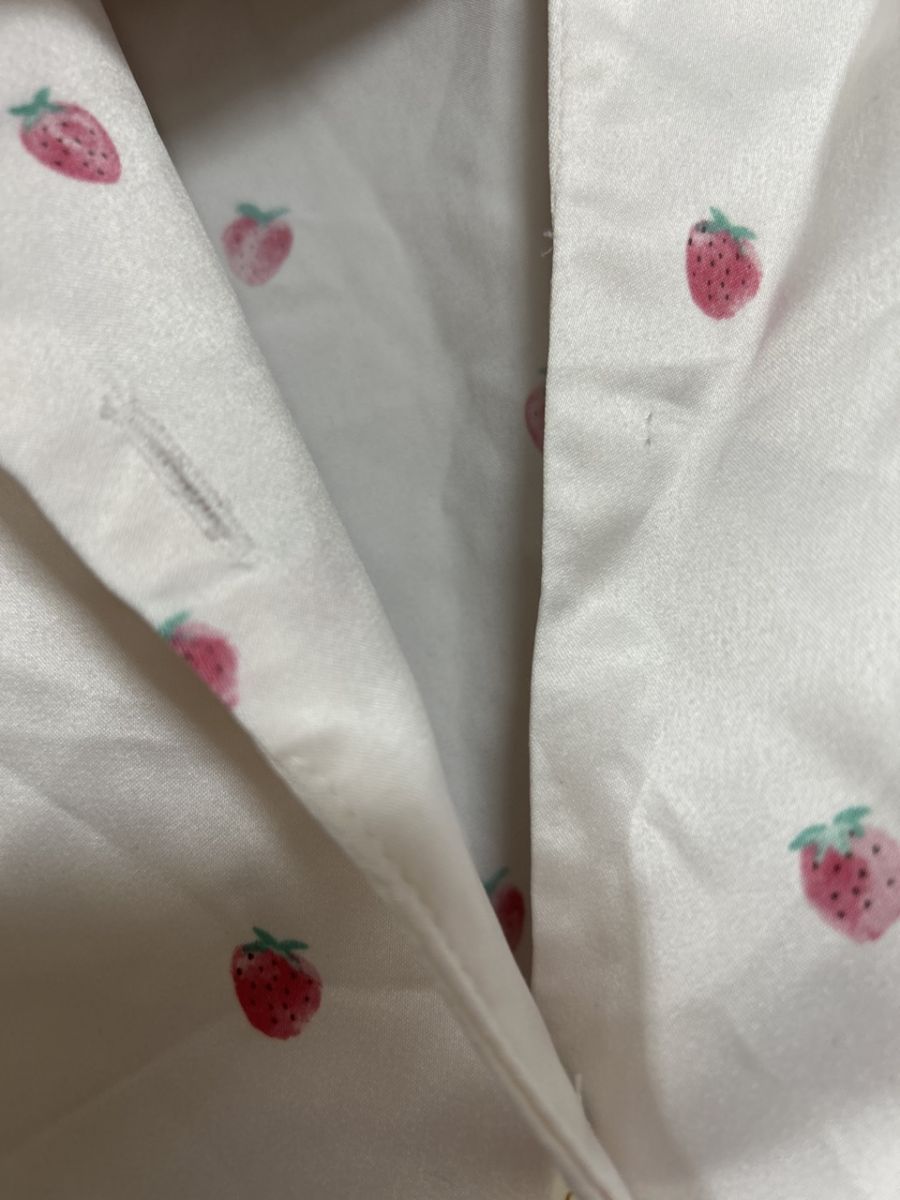 gelato pique ♡いちご柄パジャマセット　サテン♡ 長袖パジャマ ジェラートピケ サテン イチゴ柄長袖パジャマ - メルカリ