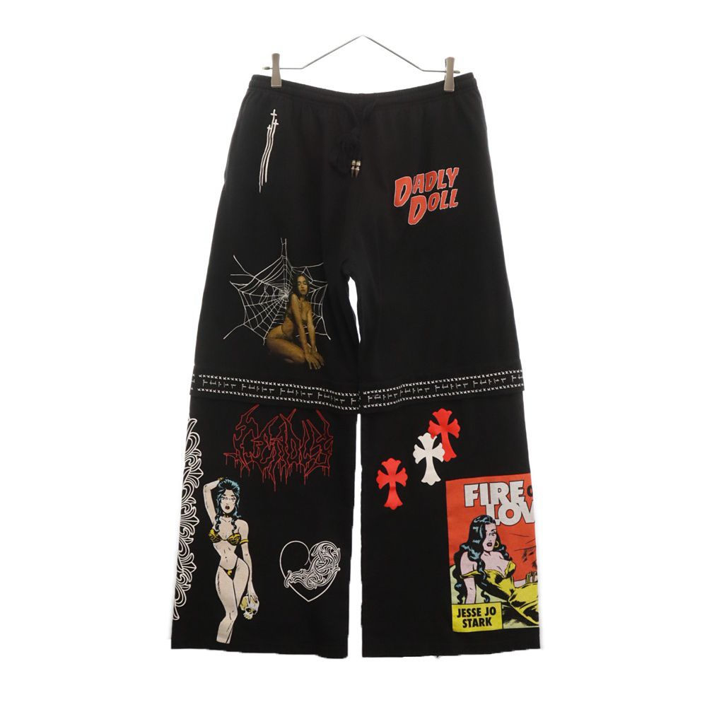 CHROME HEARTS (クロムハーツ) マイアミ限定 DEADLY DOLL スウェット パンツ ブラック