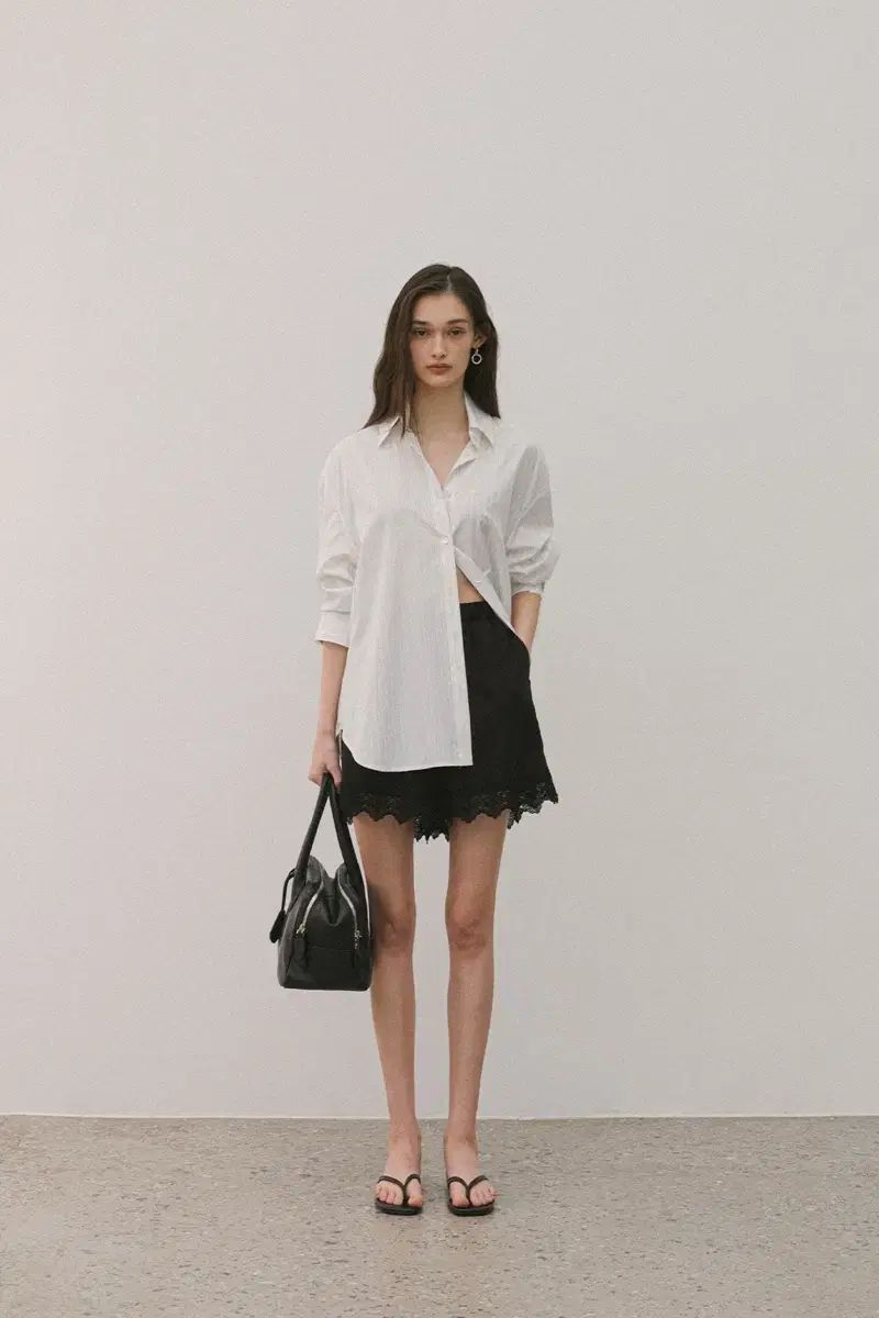 エルボーン シャツ Baron Over ー Sized Shirt White