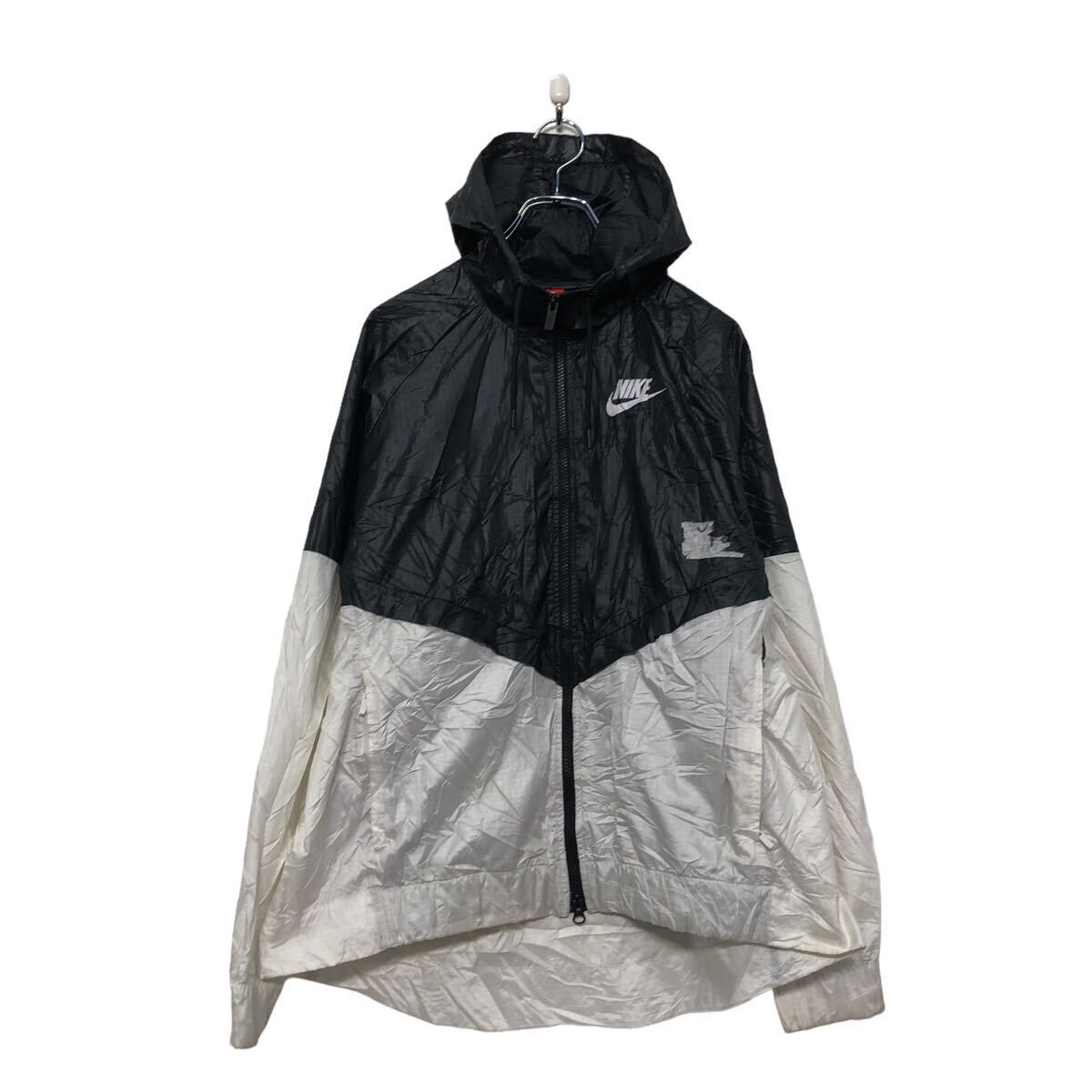 NIKE ジップアップ ナイロン ジャケット ナイキ XL ブラック 