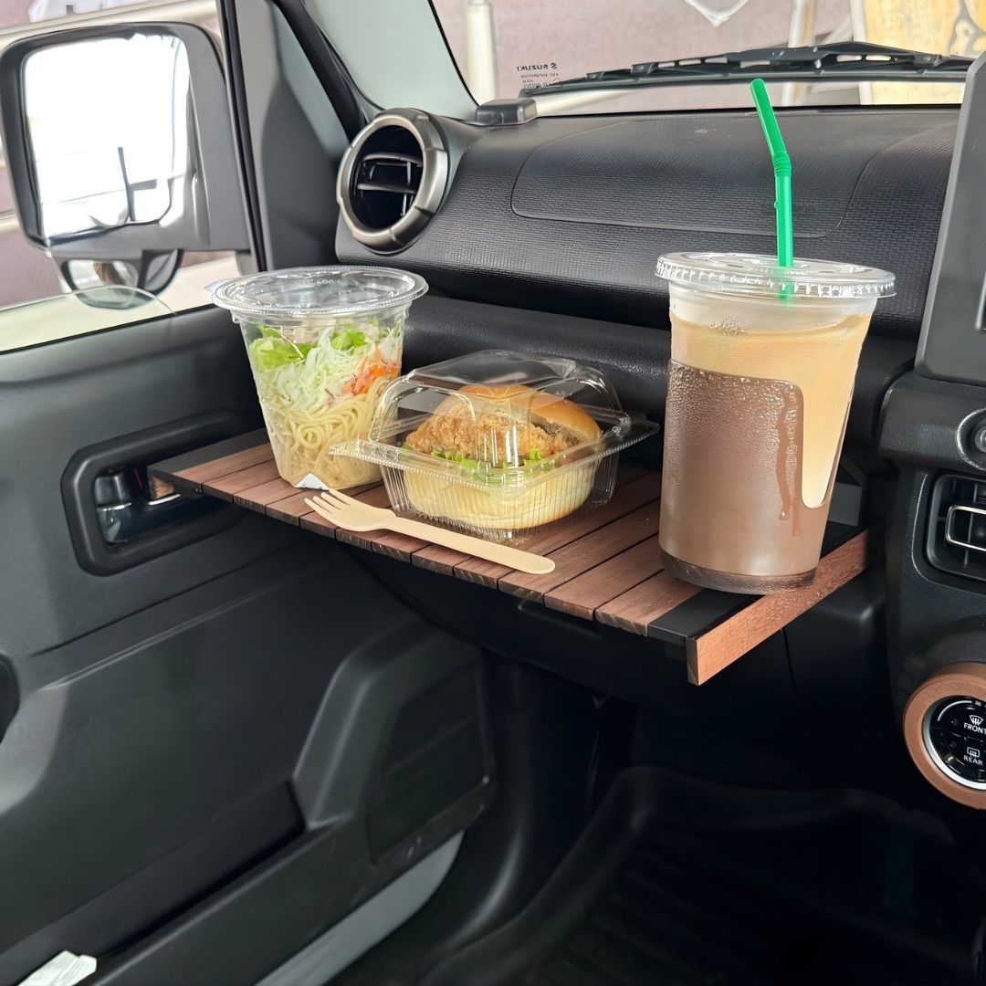ジムニー JB64 JB74 折りたたみウッドテーブル｜車内ランチ アウトドアにぴったり｜コンパクト収納＆簡単設置 BRIGHTFACE_UK