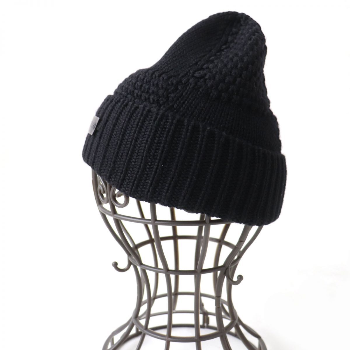 ルイヴィトン　ニット帽　ダミエ　レザーパッチ　ノワール　ウール　黒　402775 ルイヴィトン ニット帽 ダミエ レザーパッチ ノワール ウール 黒