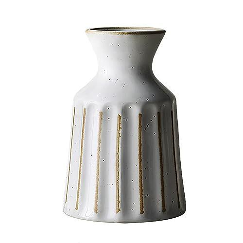 大ホワィト Tribetter花瓶 手作り 高温磁器 高さ約16.5cmフラワーベース シンプル 花器 セラミック おしゃれ 北欧 陶器 生花 インテリア 家の装飾 ギフト (大ホワィト)