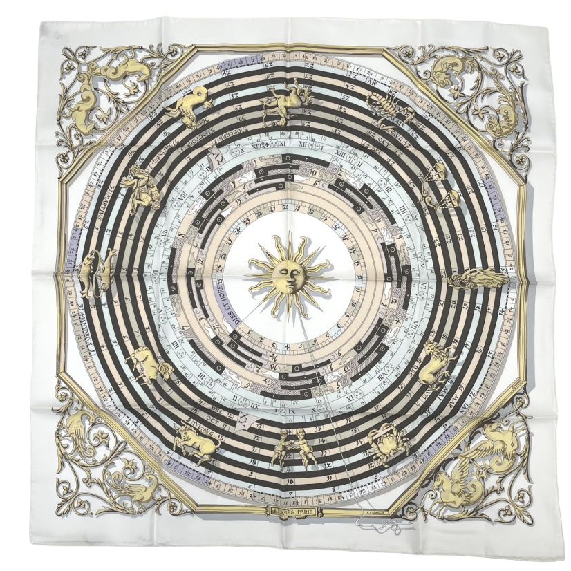 新品同様 HERMES エルメス カレ90 占星術 DIES ET HORE スカーフ 