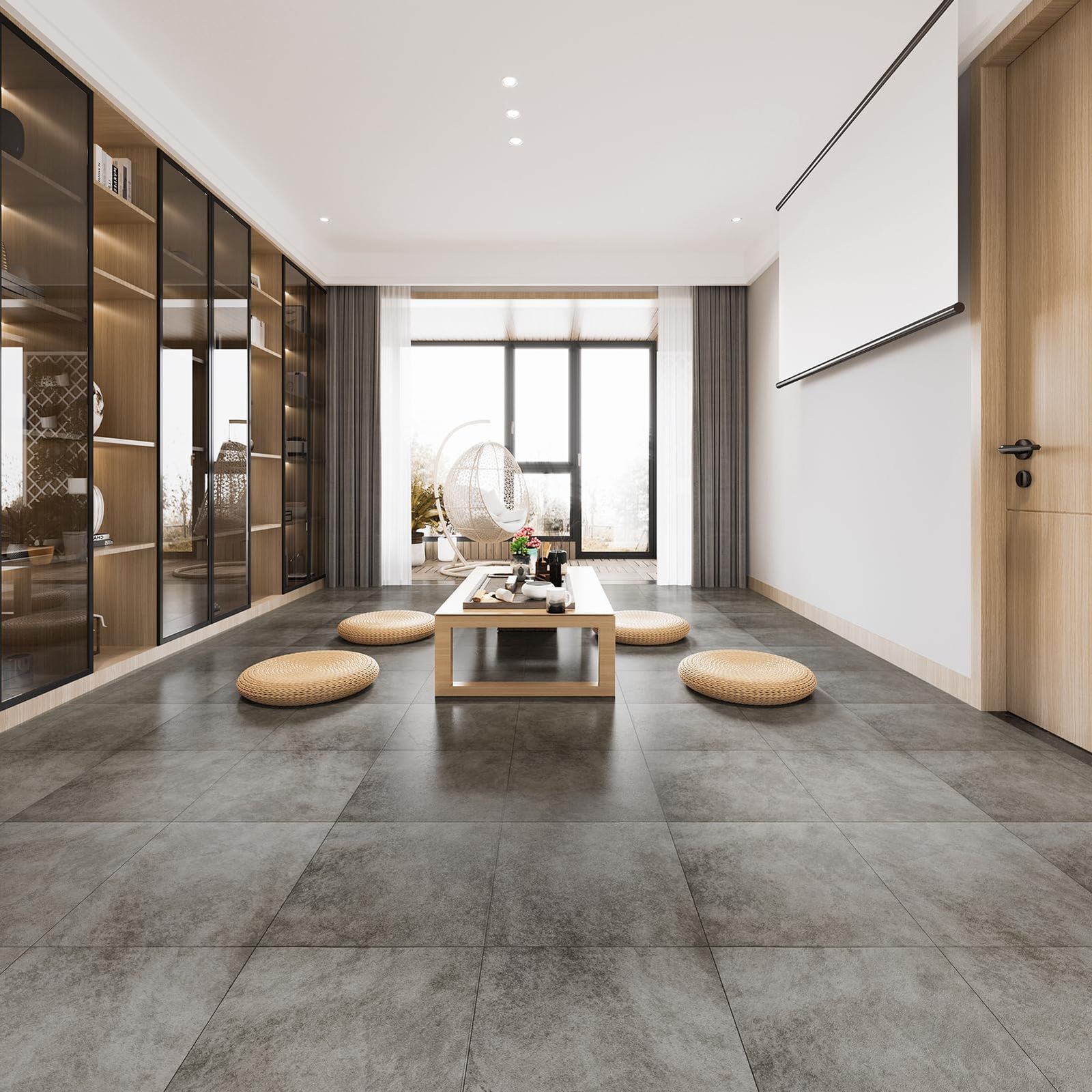 動作済み Art3d フロアタイル 大理石 3畳 置くだけ タイルカーペット 厚手1.5mm 接着剤不要 防水 フロアマット OK DIY 床材 玄関 洗面所 寝室 賃貸OK - 305 x 305MM x 60枚 約3畳分 型番号537