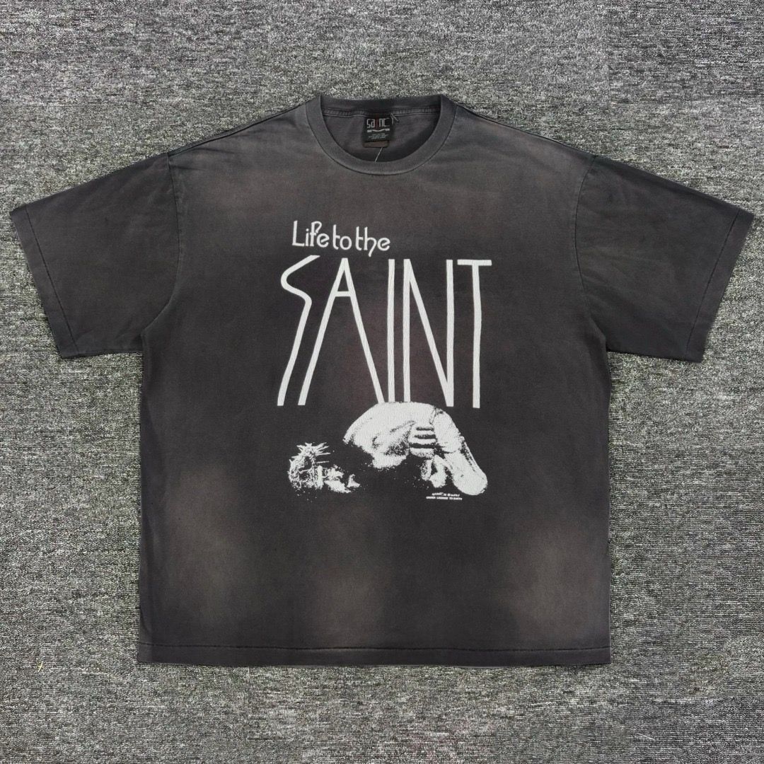 新品 SAINT MICHAEL セントマイケル 22SS S/S TEE LttS ライフトゥーザセイントプリント 半袖Tシャツ - メルカリ