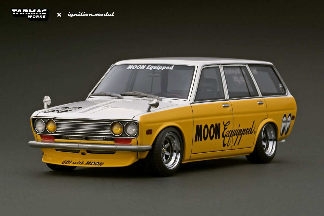 Datsun Bluebird 510 Wagon Yellow White 1 18 Scale