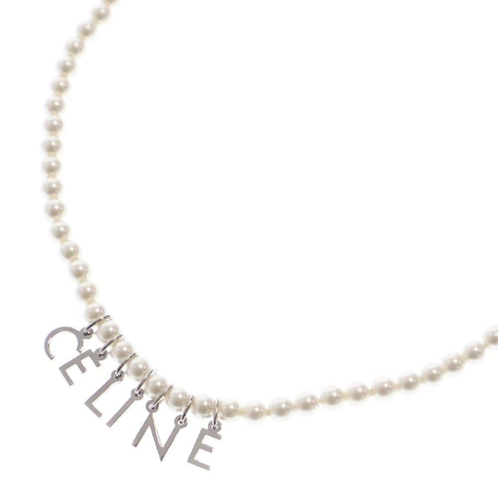 CELINE (セリーヌ) モノクロームネックレス パール ホワイト 460JK6BPE