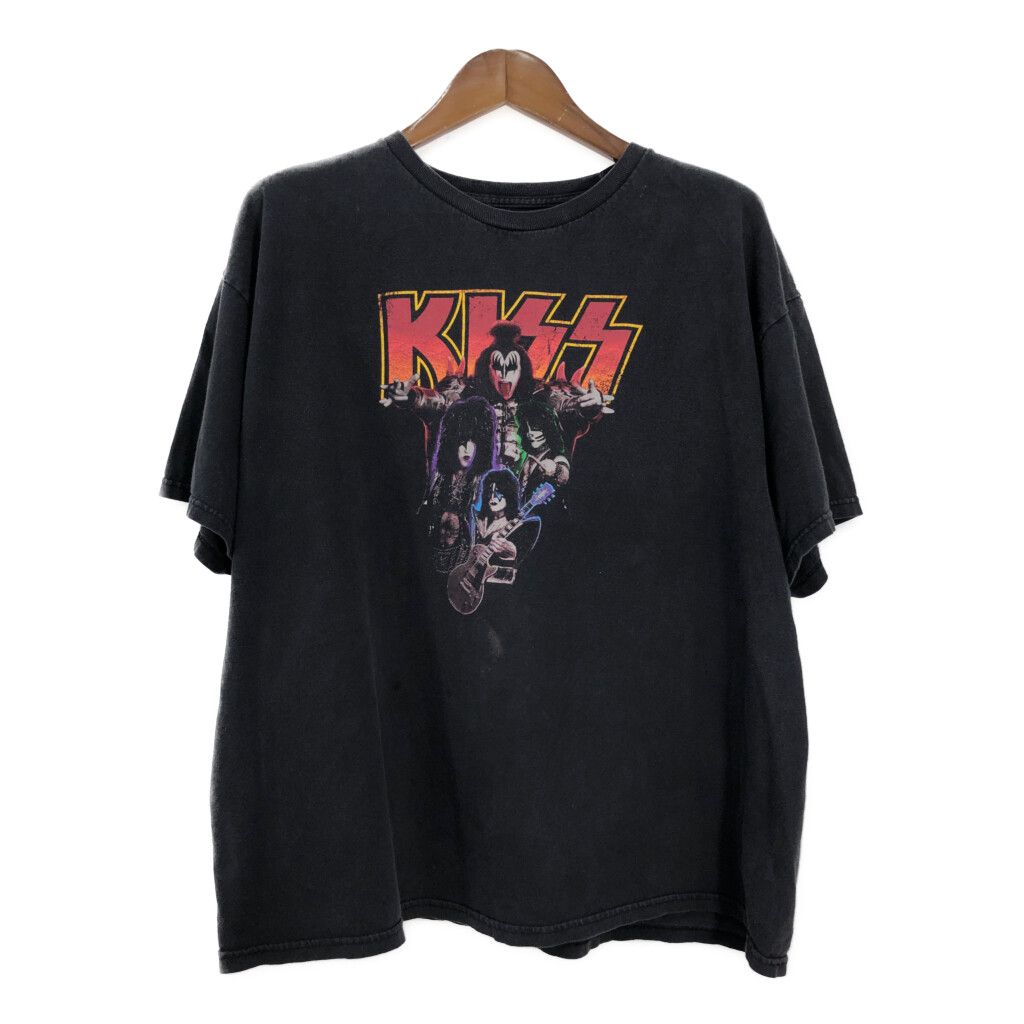 MOUNTAINAIRE KISS キッス 半袖Ｔシャツ バンド ブラック(メンズ XXL) 古着 T6737