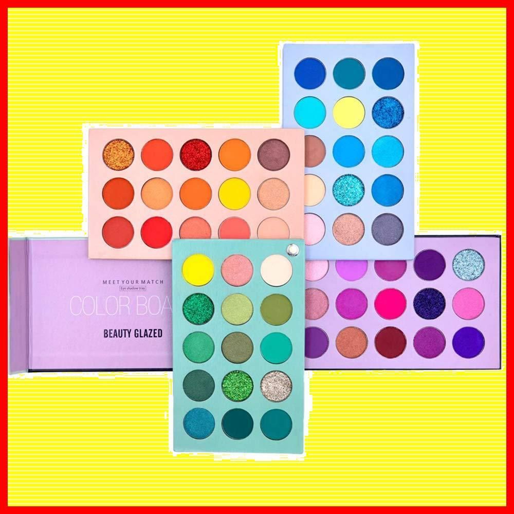 Beauty Glazed 美しさは60色のメイクアップアイシャドウパレット4で1色ボードプレスキラキラアイシャドウ4層5月回転マット真珠光沢の高い着色された化粧品