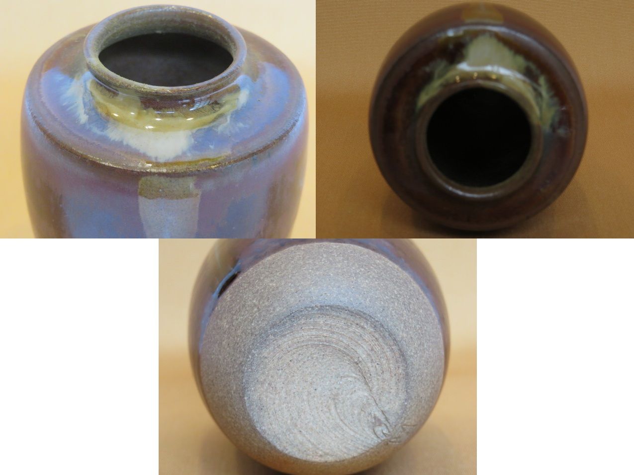 【超歓迎された！】 九月◆特売品 福岡県 比古焼 藤崎寿山作 肩衝茶入 花文繧繝錦 茶道具 税込 送料込 ストール