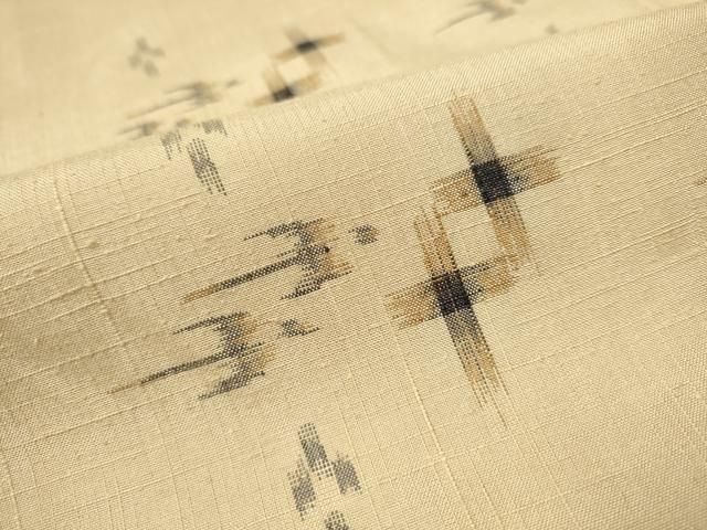 平和屋着物○上質な小紋 越後絵織 琉球絣文様 反端付き 胴抜き仕立て