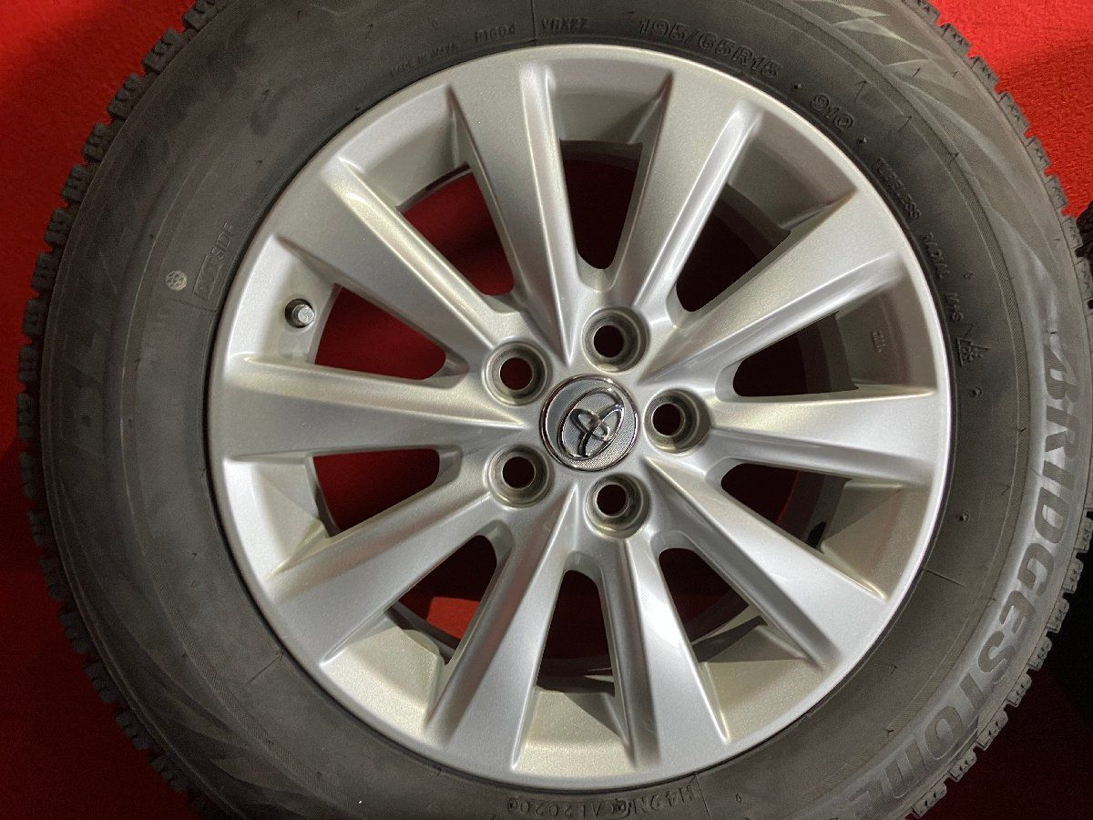 中古スタッドレスタイヤホイールセット【195/65R15 BRIDGESTONE VRX2】[トヨタ純正 プリウス、アリオン、ウィッシュ等]4本SET