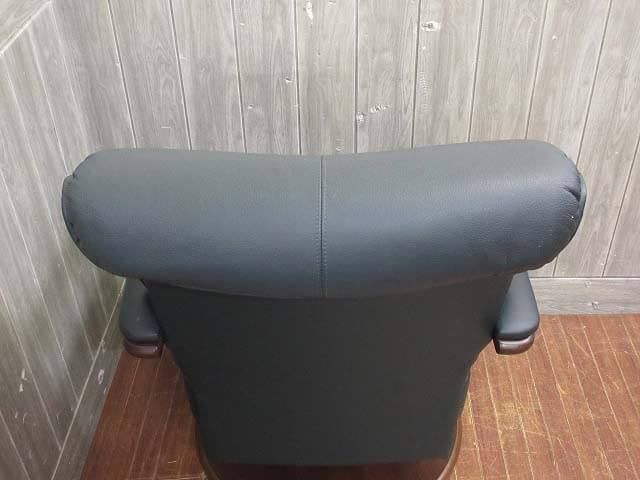 ss5295② 冨士ファニチア ダイニングチェア こげ茶×緑 回転 肘掛け付き