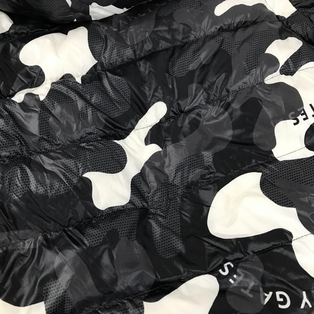 美品】パーリーゲイツ 4WAYダウンジャケット 黒×白 カモフラ柄