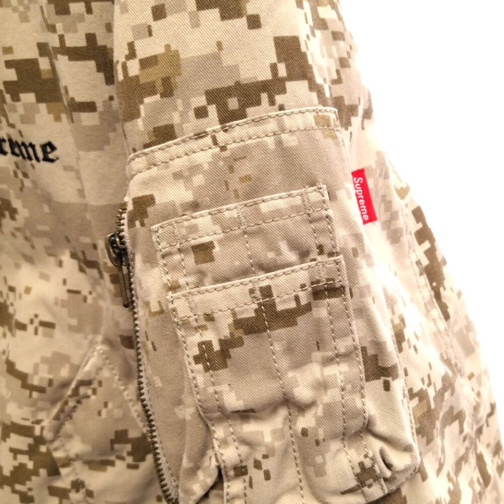 SUPREME (シュプリーム) 17AW Digi Camo MA-1 デジタルカモフラ柄フライトジャケット ベージュ/オレンジ