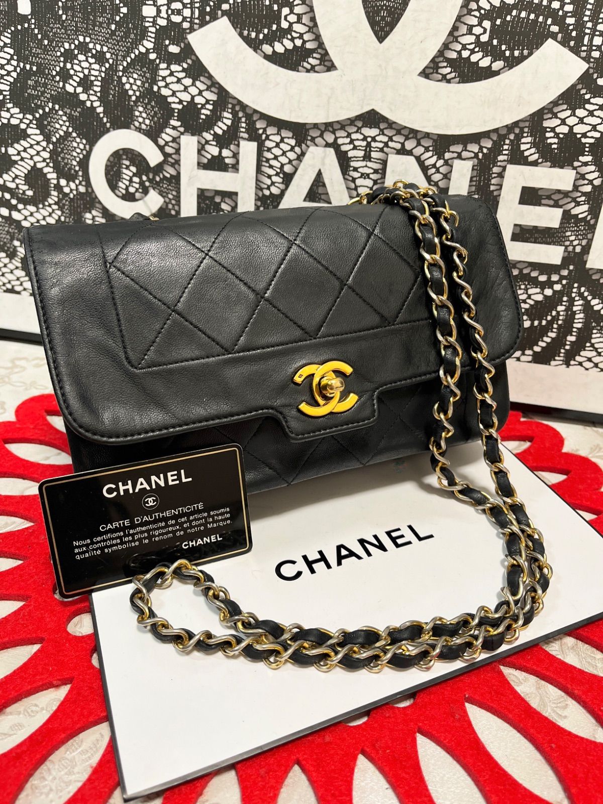 極上美品 シャネル CHANEL デザイン フラップ シングルフラップ 