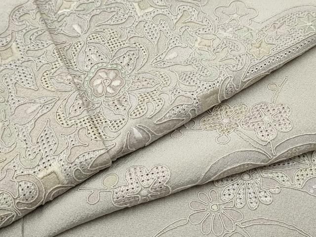 着物屋こころ■訪問着　無双　紗袷　紗×紗　スワトウ刺繍　萩文　逸品　ｊ2317 平和屋-こころ店□訪問着 無双 紗袷 紗×紗 中国三大