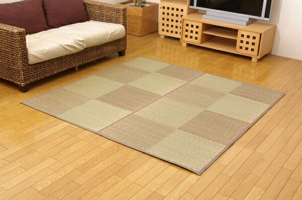 い草 花ござ ラグマット 裏 不織布 防傷加工 抗菌＆防臭効果 裏張CP 〔リビング〕 MARWIL-DEMENAGEMENTS_CH