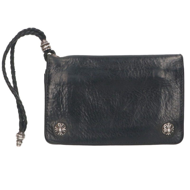 クロムハーツ 2ZIP STRAP|2ジップストラップ ストラップ付クロスボタンレザーウォレット財布 メンズ