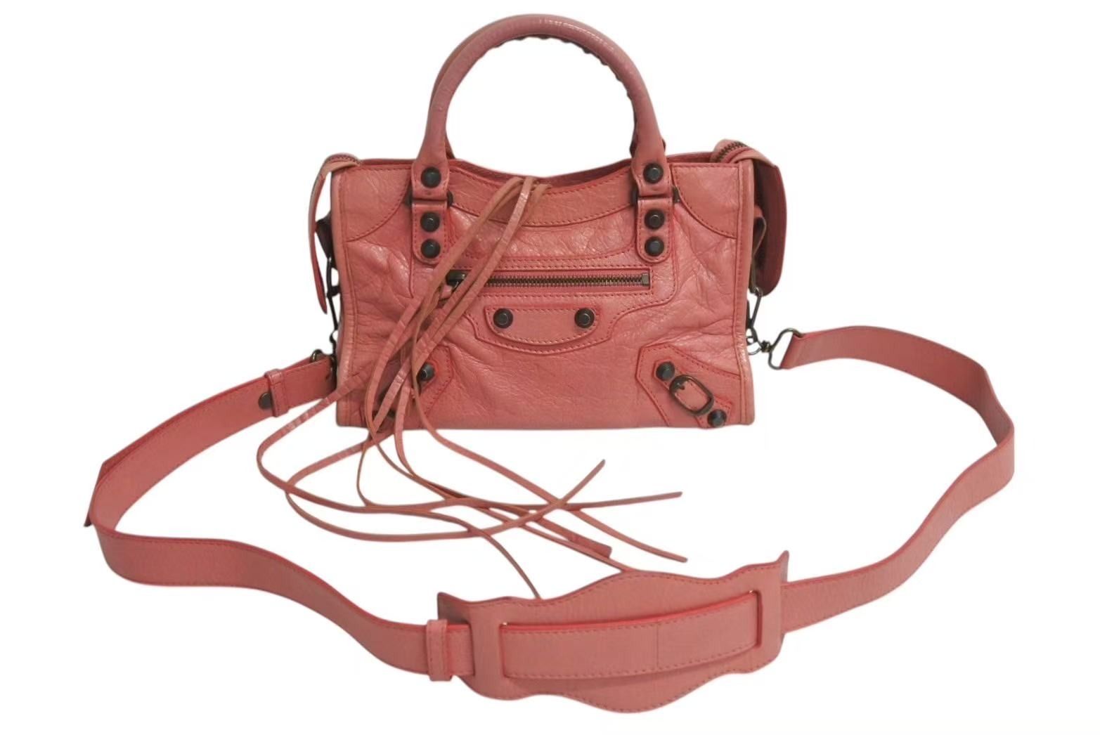 BALENCIAGA バレンシアガ ジャイアントミニシティ 2WAY ハンドバッグ ショルダーバッグ ピンク レザー 300295 4b000847