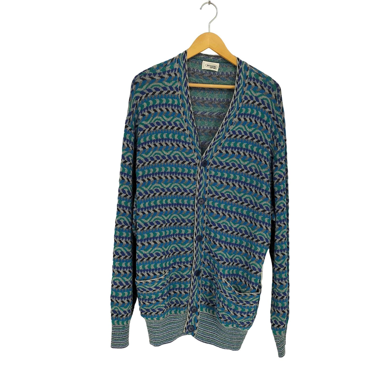 【大人気】ミッソーニ MISSONI　カーディガン　マルチカラー　羽織　美品 ミッソーニスポーツ MISSONI SPORTS マルチカラーカーディガン