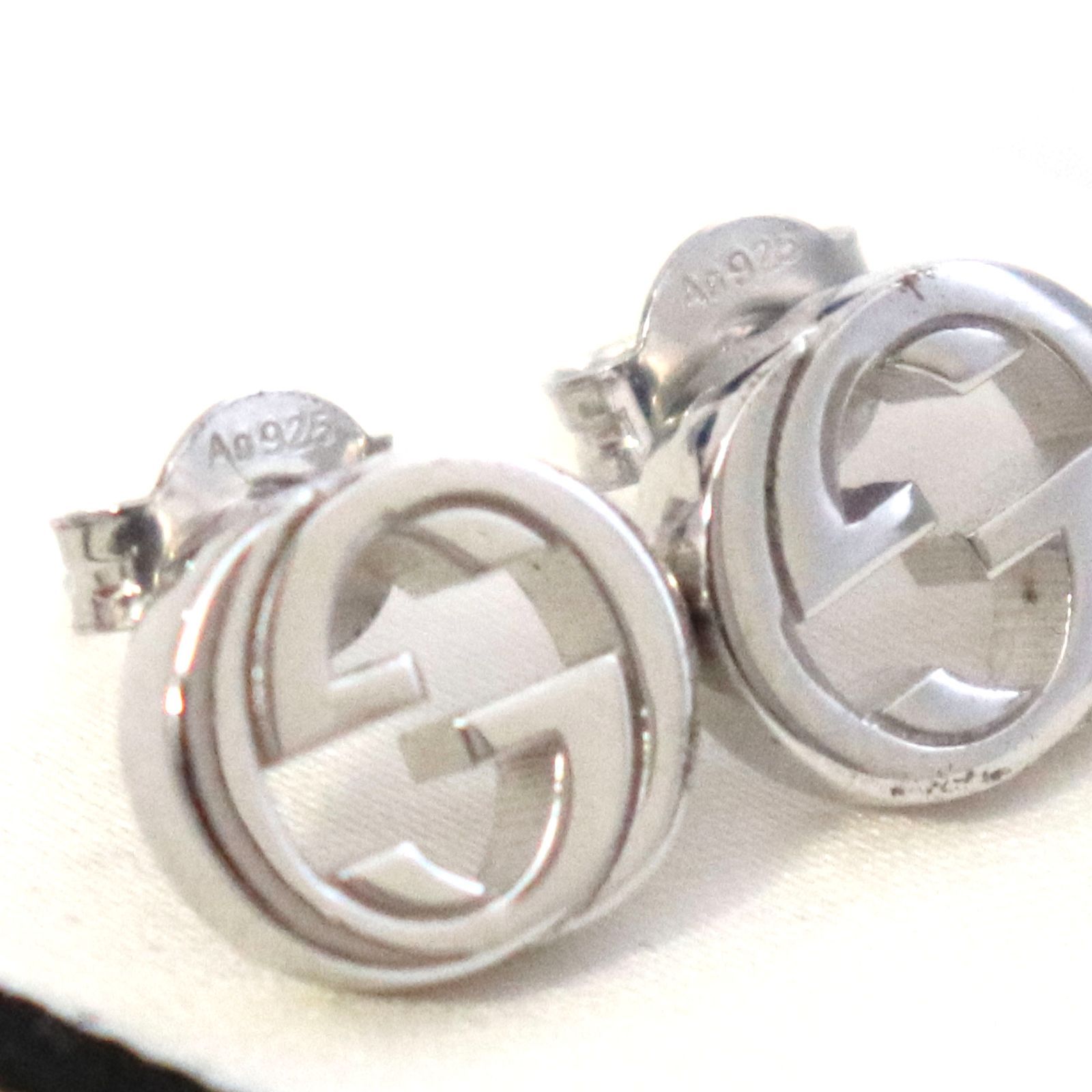 GUCCI グッチ シルバー インターロッキングG Ag925 ピアス 4217G