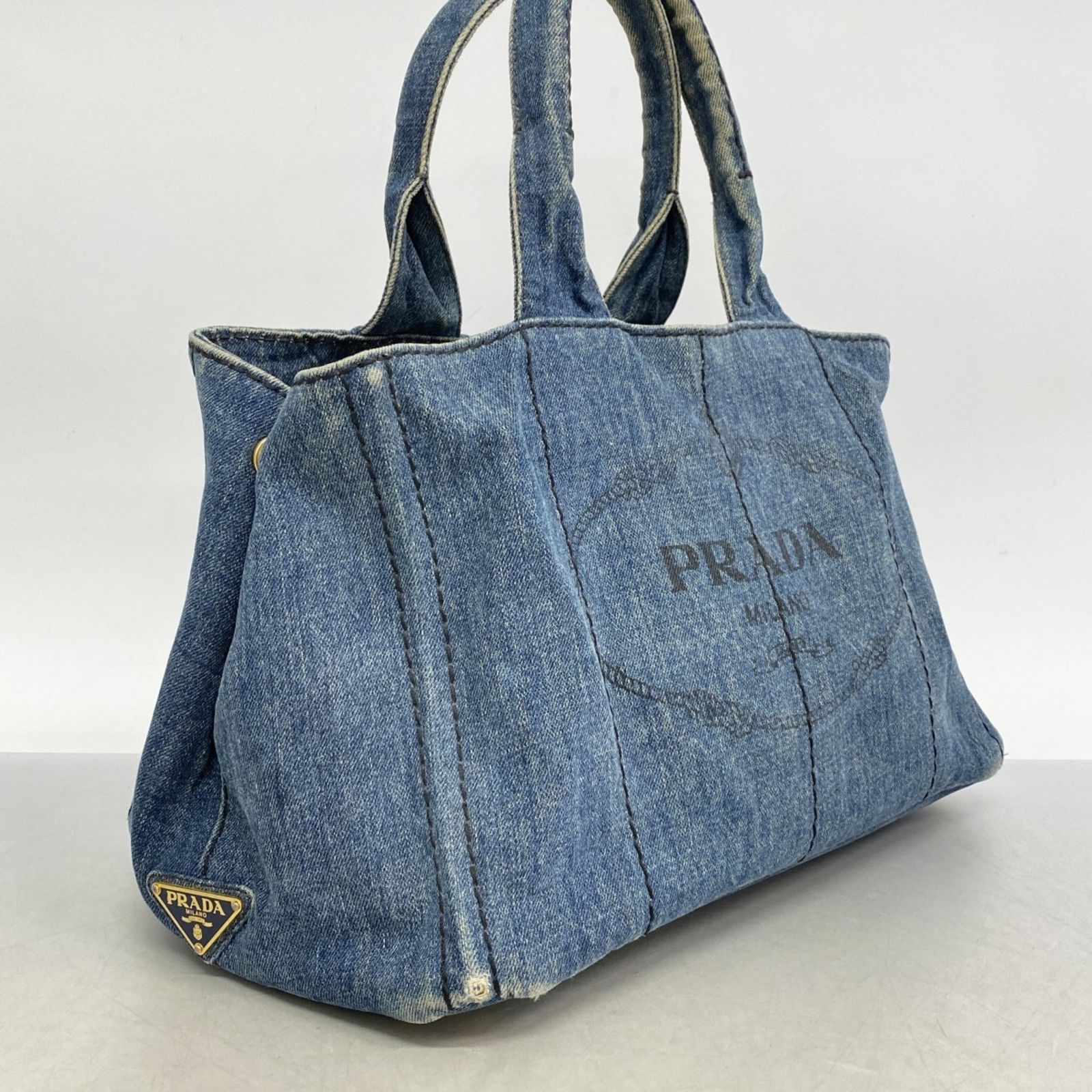 プラダ Prada プラダ トートバッグ カナパ デニム ブルー レディース