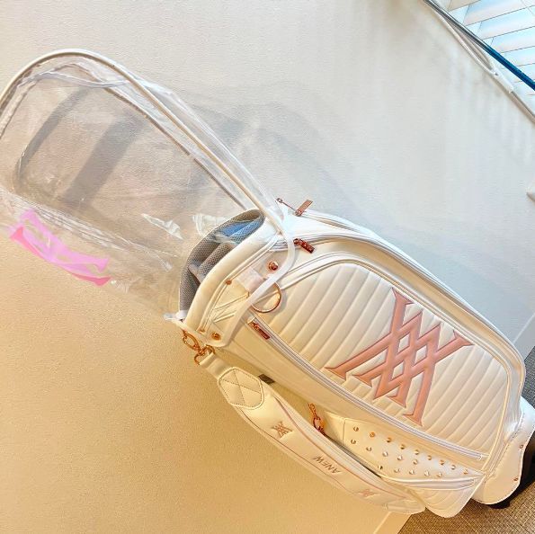 【大人気】新品　キャディバッグ　ANEW ピンク　ホワイト　エナメル