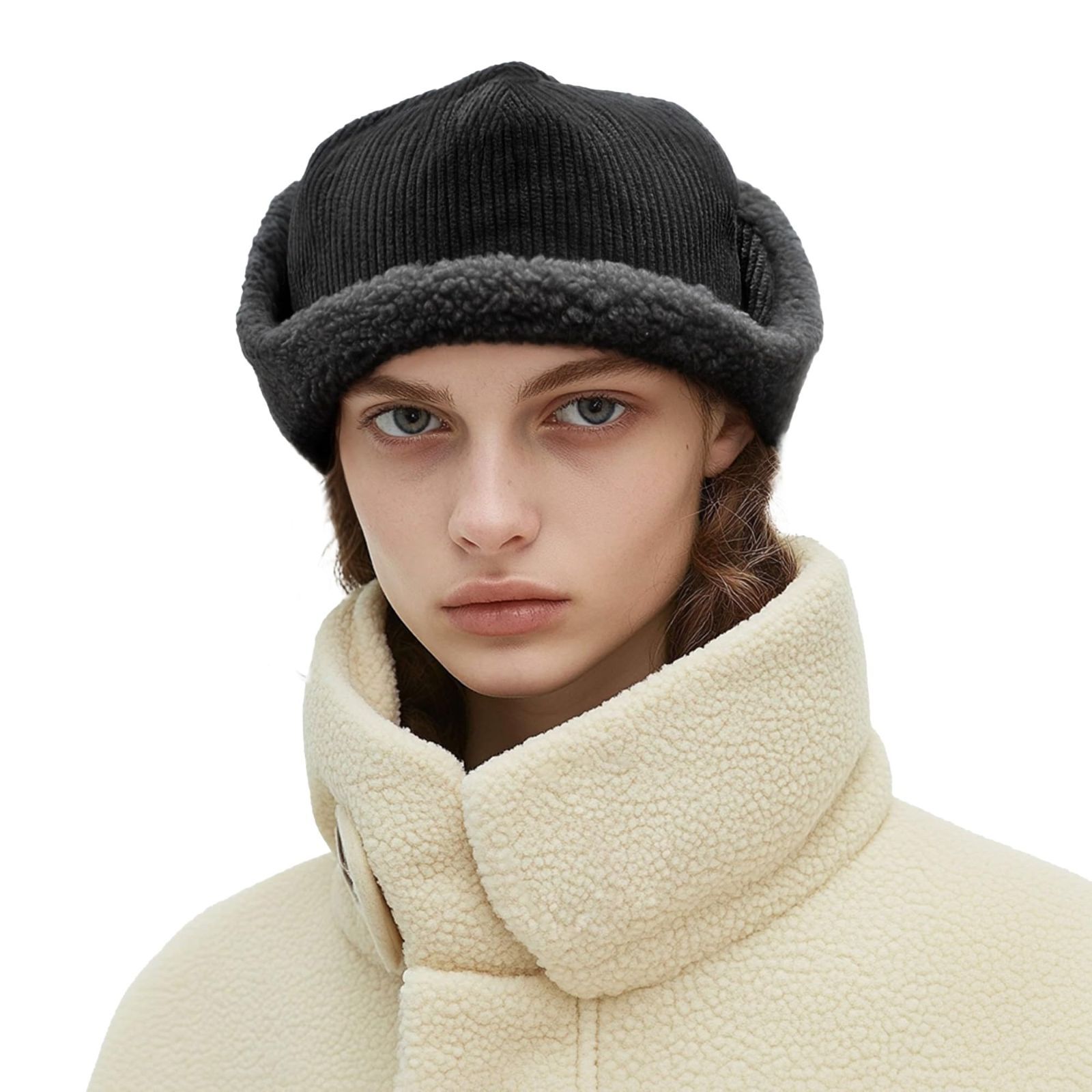 Croogo 耳あて付き帽子 メンズ レディース 真冬 防寒 暖かい 裏起毛 両面着用 パイロットキャップ スキー 自転車 登山 通学 散歩 アウトドア作業帽子