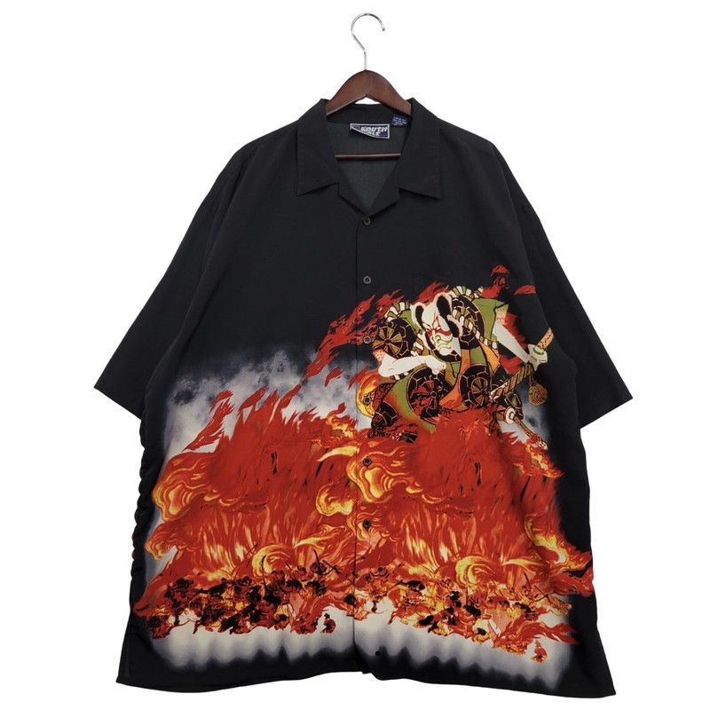 品 SOUTH POLE SS OPEN COLLAR SHIRT サウスポール オープン シャツ 戦火 浮世絵 半袖 トップス 146-250503-ay-02-izu