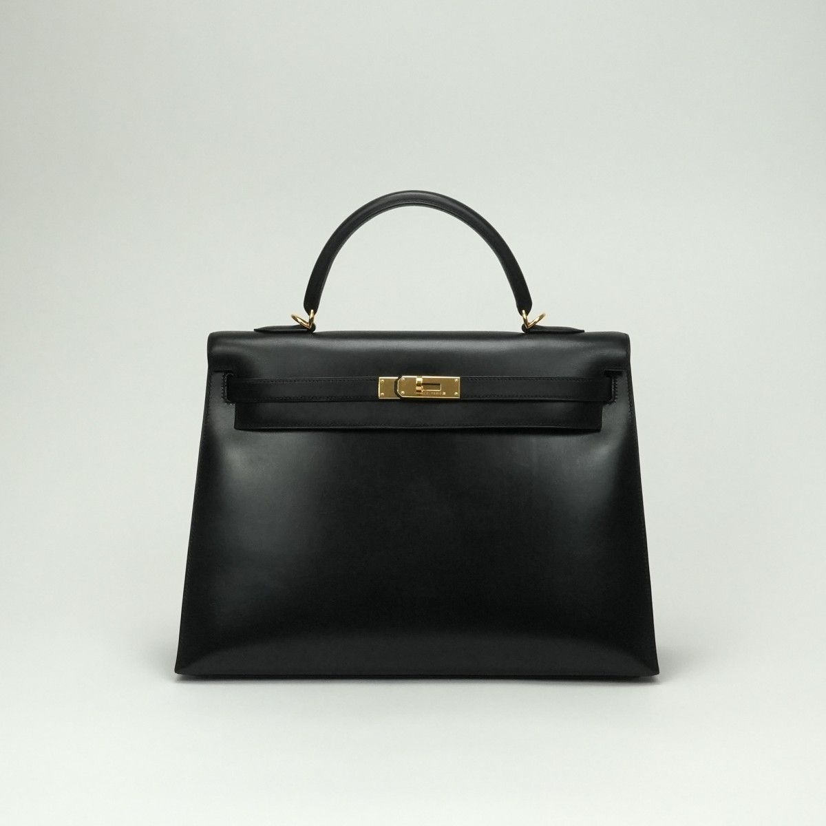 HERMES エルメス ケリー35 ボックスカーフ ブラック HERMES 【エルメス