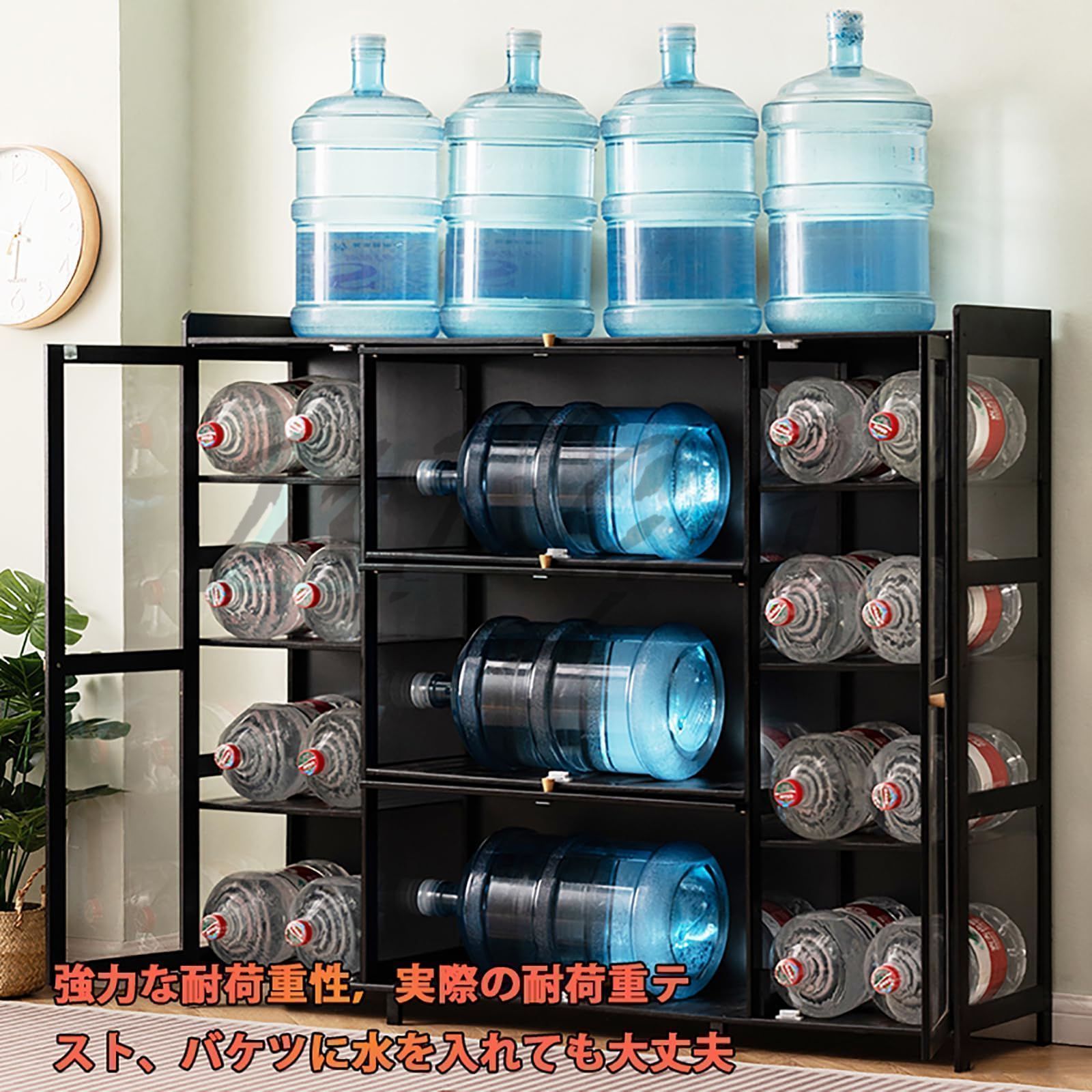 ♥コレクションケース木製フィギュアケース長さ135密閉防塵大容量組み立て式多用途キャビネット三面透明5枚扉大型