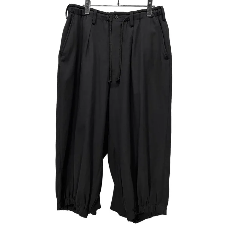 Yohji Yamamoto Pour Homme 19SS ウールギャバジンカラスパンツ 鴉 リブ A-カラスP ドレープ HH-P48-100  定価77,000円|mercariメルカリ官方指定廠商|Bibian比比昂代買代購