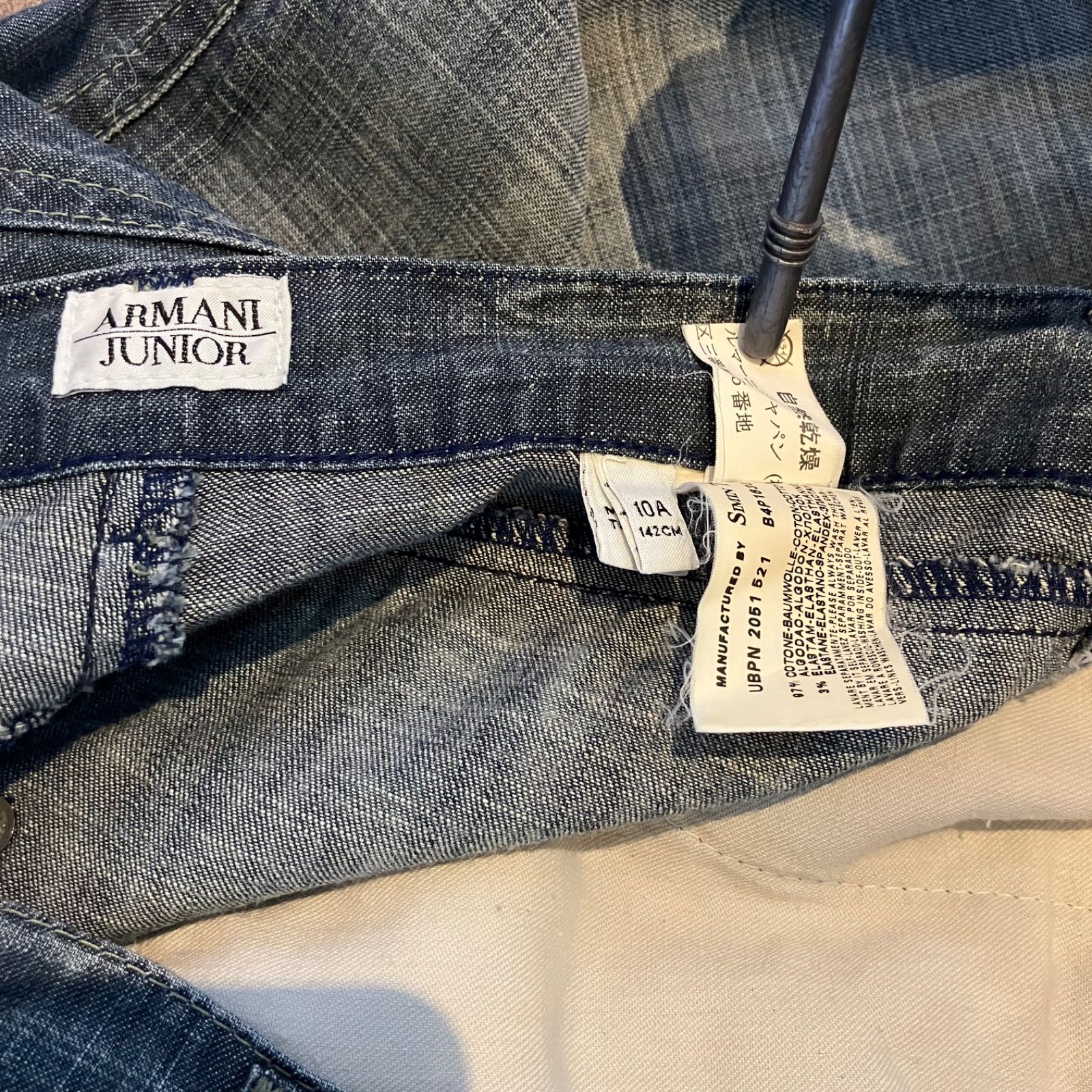 アルマーニジュニア142㎝10才 ARMANI JUNIOR アルマーニ ジュニア デニムパンツ 立体裁断
